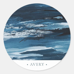 Modern Personalized Abstract Classic Round Sticker