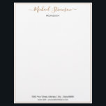 Modern Personalized Address Name Info Letterhead<br><div class="desc">Custom Colours and Font Simple Personalized Letterhead with Your Name Profession Address Contact Information Personal / Business Modern Framed Design - Add Your Name - Company / Profession - Title / Address / Contact Information - Website / E-mail / Phone / more - Choose / add your favourite font -...</div>