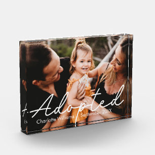 Modern Personalized Adoption Announcement Photo Block