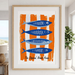 Modern Personalized Beach House Poster