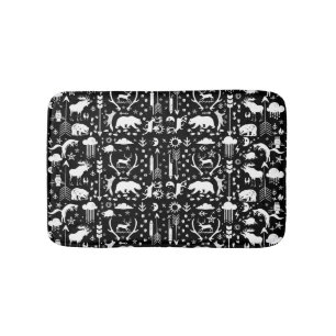 Modern Personalized Bear Fox Deer Boys Room Bath Mat