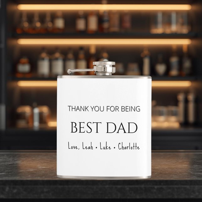 Modern Personalized Best Dad Flask Gift (Creator Uploaded)