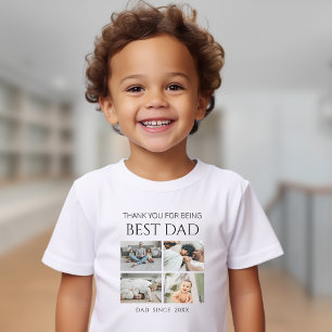 Modern Personalized Best Dad Photo Toddler T-Shirt