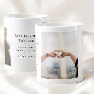 Modern Personalized Best Friends Forever 2 Photo Coffee Mug