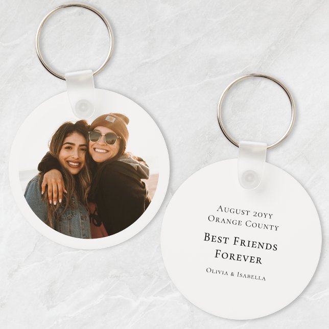 Modern Personalized Best Friends Forever Photo Keychain (Modern Personalized Best Friends Forever Photo Keychain)