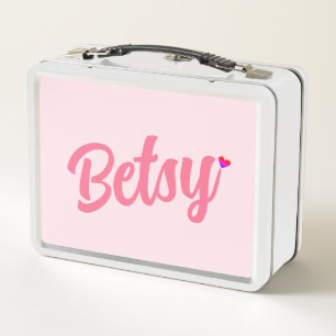 Modern Personalized Betsy And Colourful Love Shape Metal Lunch Box