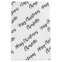 Modern Personalized Black and White Christmas