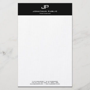 Modern Personalized Black White Elegant Template Stationery