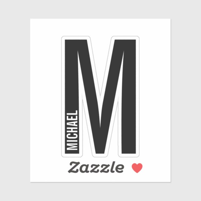 Modern Personalized Bold Monogram and Name (Sheet)