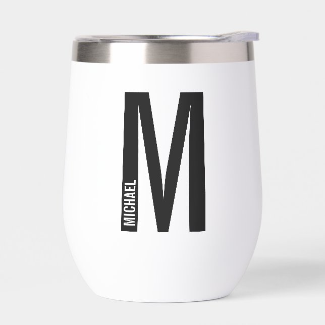 Modern Personalized Bold Monogram and Name (Left)