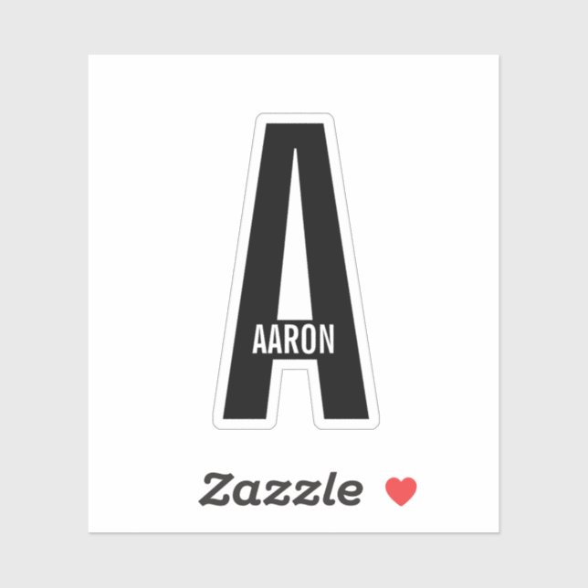 Modern Personalized Bold Monogram and Name (Sheet)