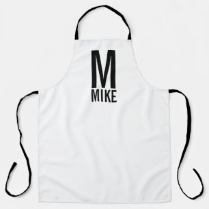Modern Personalized Bold Monogram and Name Apron