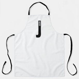 Modern Personalized Bold Monogram and Name Apron