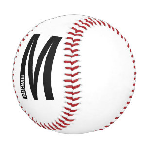 Modern Personalized Bold Monogram and Name Baseball