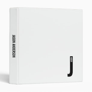 Modern Personalized Bold Monogram and Name Binder