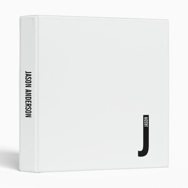 Modern Personalized Bold Monogram and Name Binder (Front/Spine)