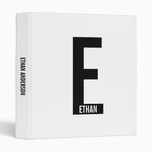 Modern Personalized Bold Monogram and Name Binder