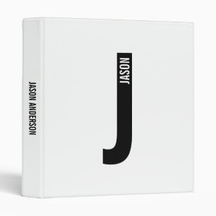 Modern Personalized Bold Monogram and Name Binder