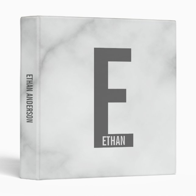 Modern Personalized Bold Monogram and Name Binder (Front/Spine)