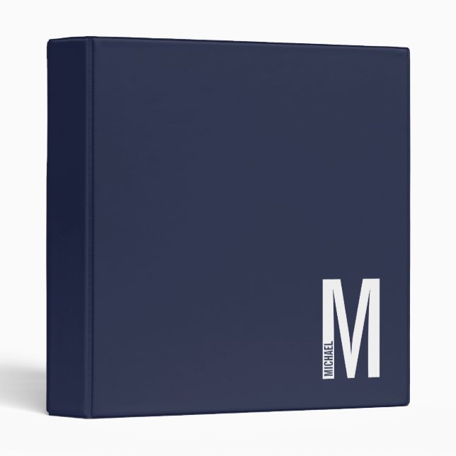 Modern Personalized Bold Monogram and Name Binder (Front/Spine)