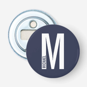 Modern Personalized Bold Monogram and Name Bottle Opener