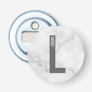 Modern Personalized Bold Monogram and Name Bottle Opener