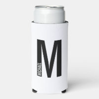 Modern Personalized Bold Monogram and Name Can Coo