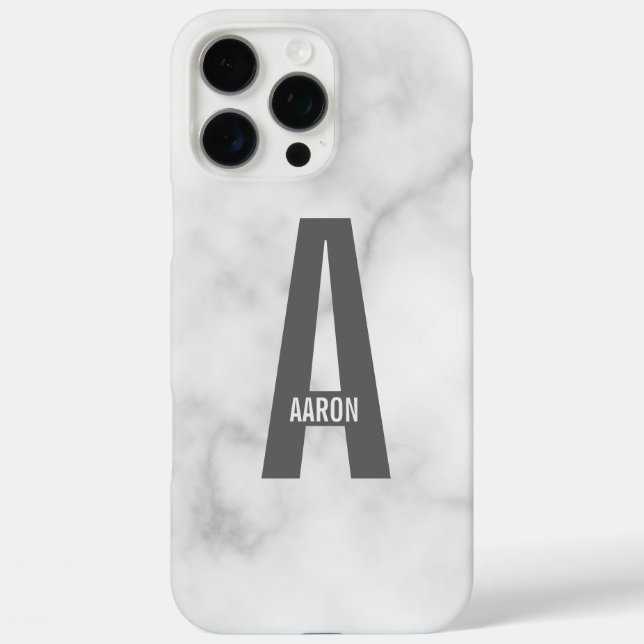 Modern Personalized Bold Monogram and Name Case-Mate iPhone Case (Back)