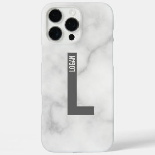 Modern Personalized Bold Monogram and Name iPhone 16 Pro Max Case