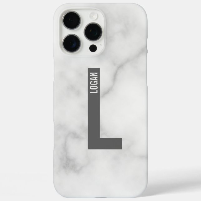 Modern Personalized Bold Monogram and Name Case-Mate iPhone Case (Back)