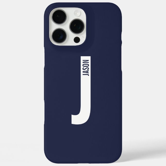 Modern Personalized Bold Monogram and Name Case-Mate iPhone Case (Back)