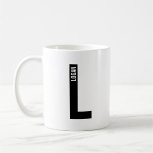 Modern Personalized Bold Monogram and Name Coffee Mug