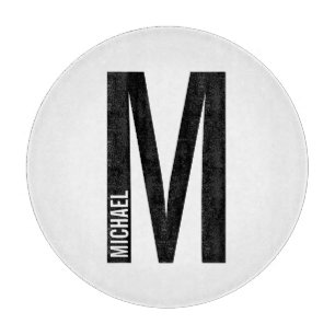 Modern Personalized Bold Monogram and Name Cutting Board