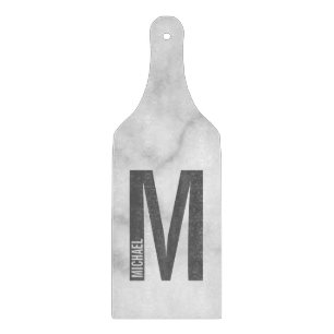Modern Personalized Bold Monogram and Name Cutting Board
