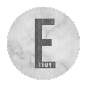 Modern Personalized Bold Monogram and Name Cutting Board