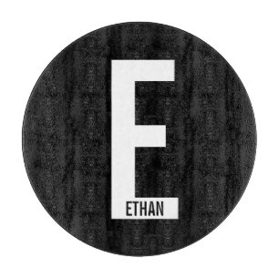 Modern Personalized Bold Monogram and Name Cutting Board