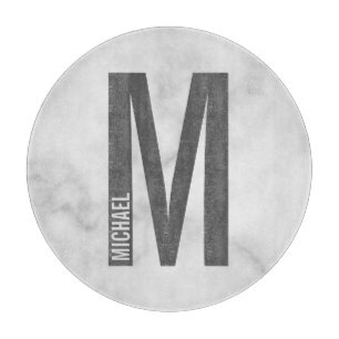 Modern Personalized Bold Monogram and Name Cutting Board