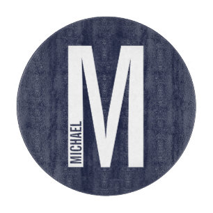 Modern Personalized Bold Monogram and Name Cutting Board
