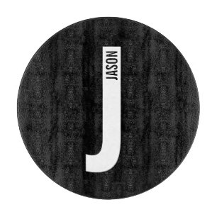 Modern Personalized Bold Monogram and Name Cutting Board