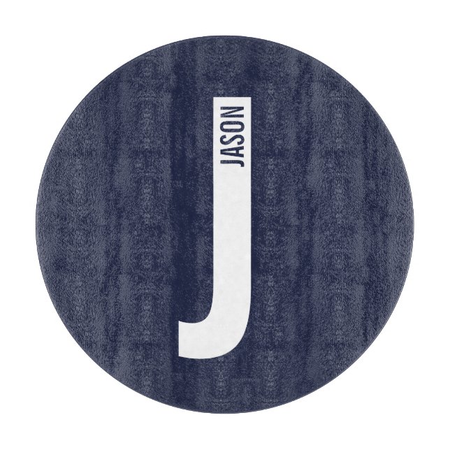 Modern Personalized Bold Monogram and Name Cutting Board (Front)