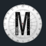 Modern Personalized Bold Monogram and Name Dartboard<br><div class="desc">Modern Monogram Design featuring personalized monogram letter "M" and name in modern bold sans serif font style.

Perfect gift for him,  father's day gift and more.</div>