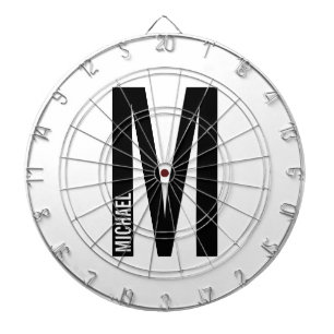 Modern Personalized Bold Monogram and Name Dartboard