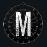 Modern Personalized Bold Monogram and Name Dartboard<br><div class="desc">Modern Monogram Design featuring personalized monogram letter "M" and name in modern bold sans serif font style.

Perfect gift for him,  father's day gift and more.</div>