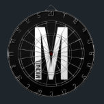 Modern Personalized Bold Monogram and Name Dartboard<br><div class="desc">Modern Monogram Design featuring personalized monogram letter "M" and name in modern bold sans serif font style.

Perfect gift for him,  father's day gift and more.</div>