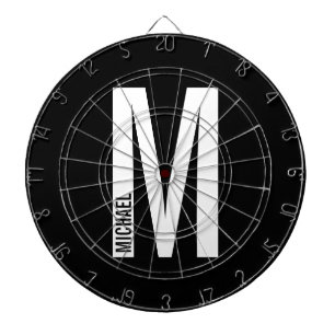 Modern Personalized Bold Monogram and Name Dartboard