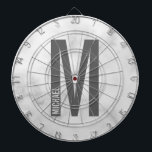 Modern Personalized Bold Monogram and Name Dartboard<br><div class="desc">Modern Monogram Design featuring personalized monogram letter "M" and name in modern bold sans serif font style.

Perfect gift for him,  father's day gift and more.</div>