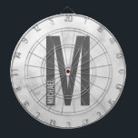 Modern Personalized Bold Monogram and Name Dartboard<br><div class="desc">Modern Monogram Design featuring personalized monogram letter "M" and name in modern bold sans serif font style.

Perfect gift for him,  father's day gift and more.</div>