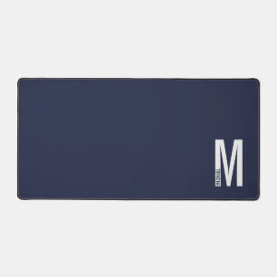 Modern Personalized Bold Monogram and Name Desk Mat