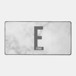 Modern Personalized Bold Monogram and Name Desk Mat