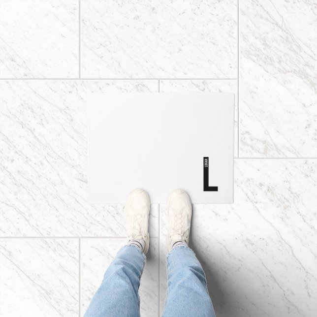 Modern Personalized Bold Monogram and Name Doormat (Indoor)